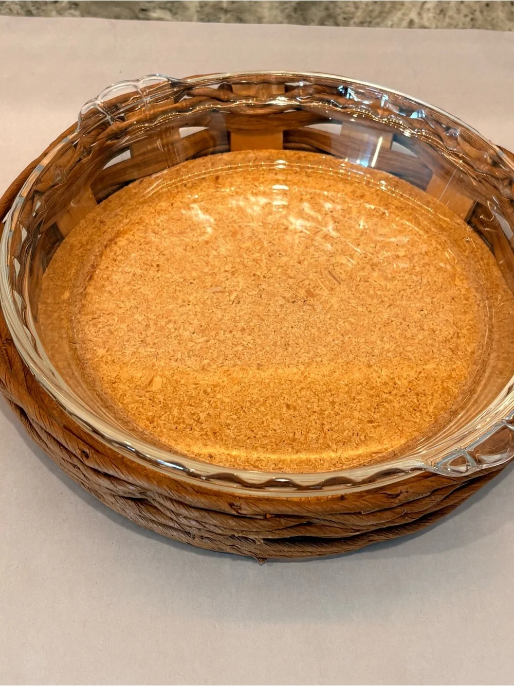 Vintage Pyrex Baker In A Basket 9.5
